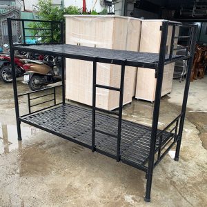 Giường Sắt 2 Tầng 1m Màu Đen Cũ