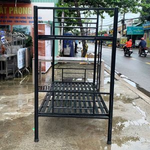 Giường Sắt 2 Tầng 1m Màu Đen Cũ