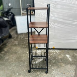 Kệ 36cm 3 Tầng Gỗ 2 Tầng Lưới Sắt Cũ