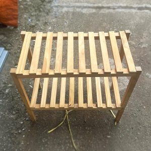 Kệ Giày 2 Tầng 50cm Gỗ Màu Sáng Cũ