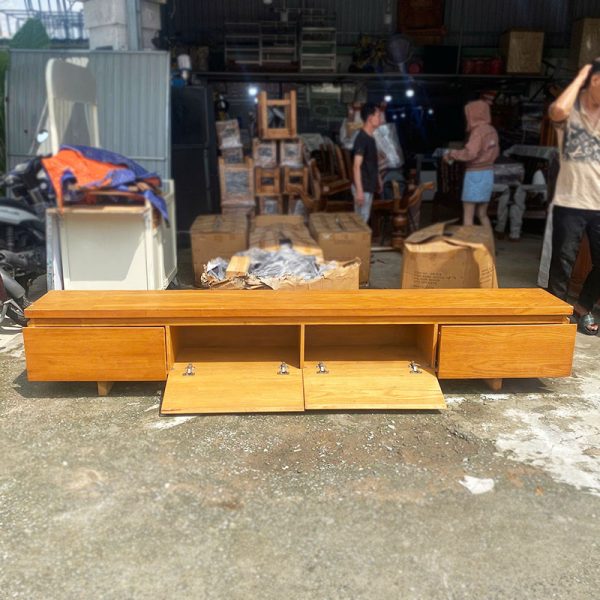 Kệ Tivi Gỗ 2m6 Cũ Màu Sáng