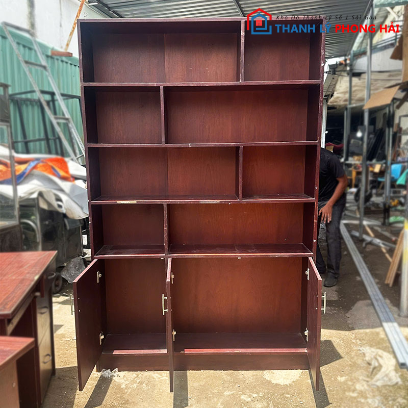 ke-trung-bay-1m2-go-mau-do-cu-2 Kệ Trưng Bày 1m3 Gỗ Màu Đỏ Cũ