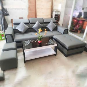 Thanh Lý Sofa Bọc Da Màu Xám 2m5 Mới 99%