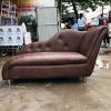 Sofa Thư Giãn 1m4 Bọc Da Màu Nâu Cũ