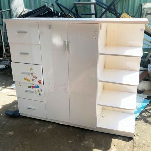 Tủ Áo Nhựa Trắng 1m4 Nhiều Ngăn Cũ