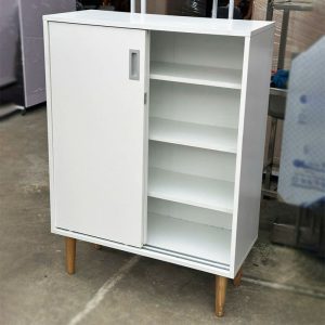 Tủ Giày Bằng Sắt 80cm Cửa Lùa 4 Ngăn Cũ