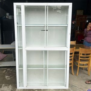 Tủ Kính Cửa Lùa 1m16 Có 4 Tầng Cũ