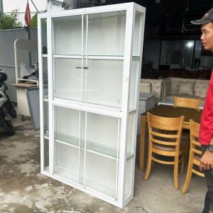 Tủ Kính Cửa Lùa 1m16 Có 4 Tầng Cũ