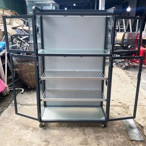 Tủ Nhôm Kính 75cm Đựng Chén Đĩa Cũ