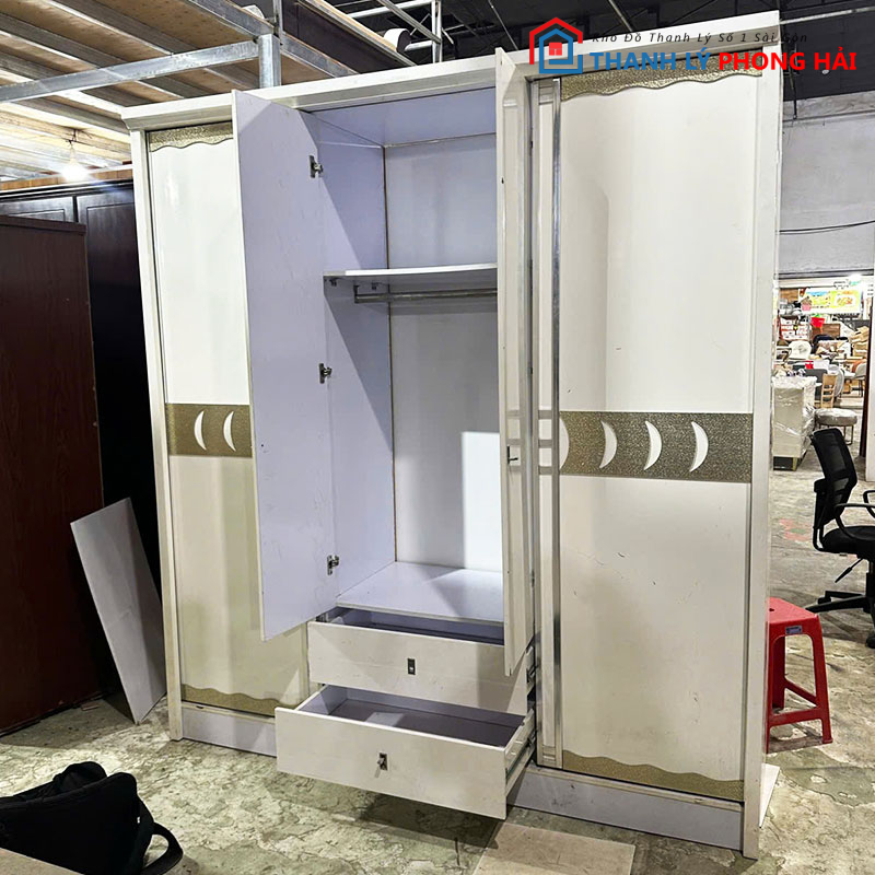 tu-quan-ao-2m02-trang-phoi-xanh-cu-1-1 Tủ Quần Áo 2m02 Trắng Phối Xanh Cũ