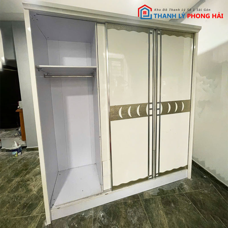 tu-quan-ao-2m02-trang-phoi-xanh-cu-1 Tủ Quần Áo 2m02 Trắng Phối Xanh Cũ