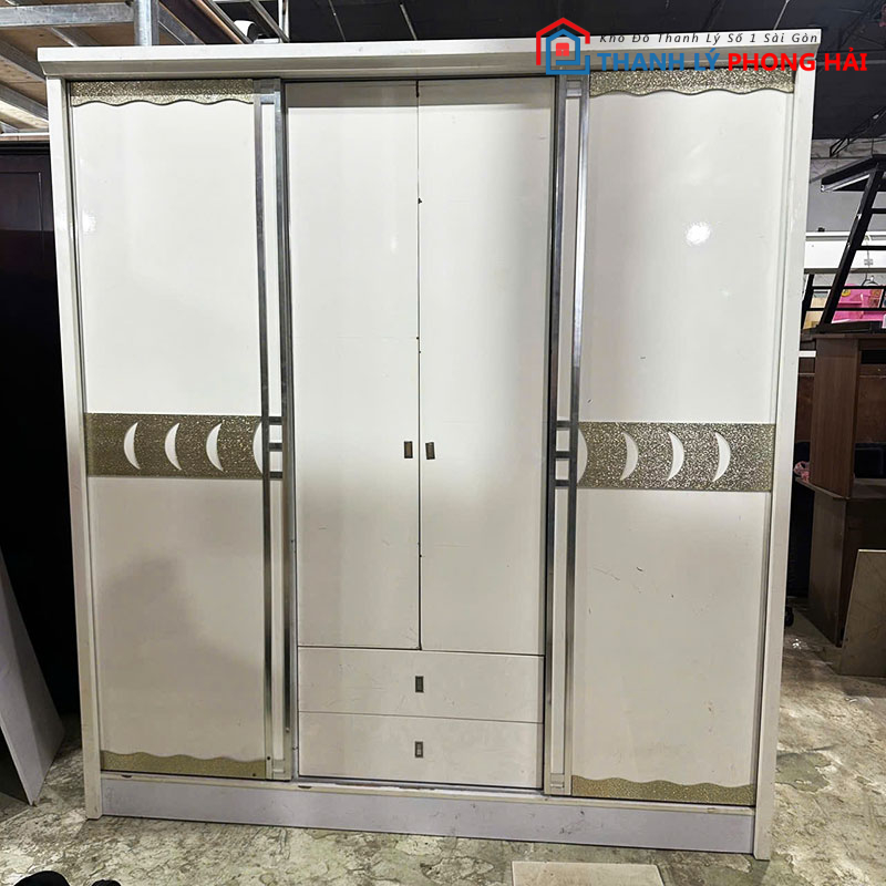 tu-quan-ao-2m02-trang-phoi-xanh-cu-2-1 Tủ Quần Áo 2m02 Trắng Phối Xanh Cũ