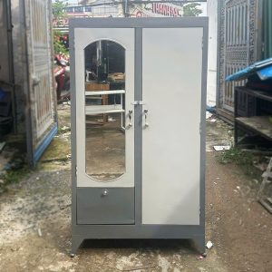 Tủ Quần Áo Sắt 84cm Có Gương (Nhiều Màu) Cũ
