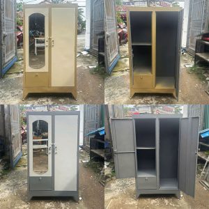Tủ Quần Áo Sắt 84cm Có Gương (Nhiều Màu) Cũ