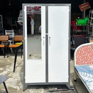 Tủ Sắt Cũ 2 Cánh 88cm Có Gương Cũ