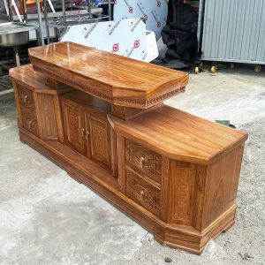 Thanh Lý Tủ Tivi Gỗ Tự Nhiên 2 Tầng 1m8 Mới 99%
