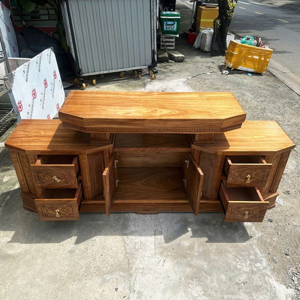 Thanh Lý Tủ Tivi Gỗ Tự Nhiên 2 Tầng 1m8 Mới 99%