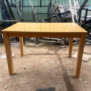 Bàn Ăn Gỗ Tự Nhiên 1m15 Màu Gỗ Sáng Cũ