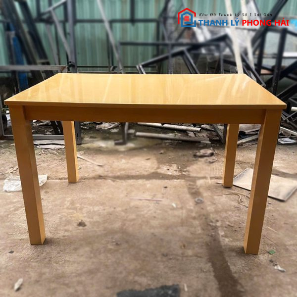 Bàn Ăn Gỗ Tự Nhiên 1m15 Màu Gỗ Sáng Cũ