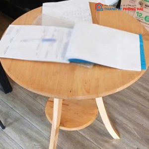 Bàn Cafe 2 Tầng Bằng Gỗ 60cm Cũ