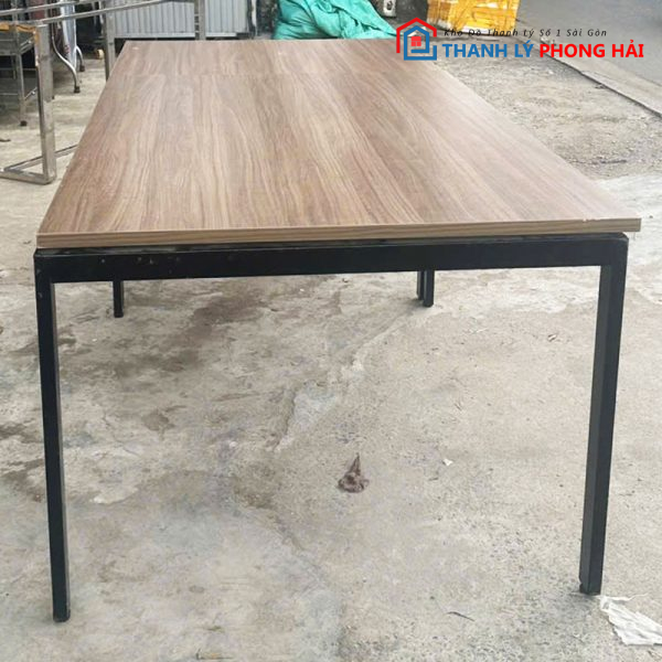 Bàn Họp Gỗ MDF 2m3 Chân Sắt Cũ