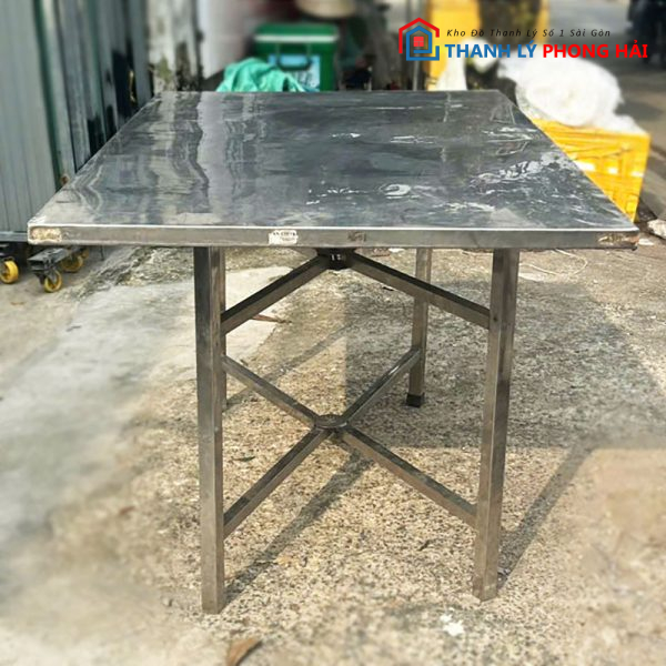 Bàn Inox 1m32 Mặt Bóng Cũ