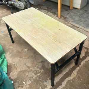 Bàn Làm Việc Chân Gập 1m2 Chân Sắt Mặt Gỗ Cũ