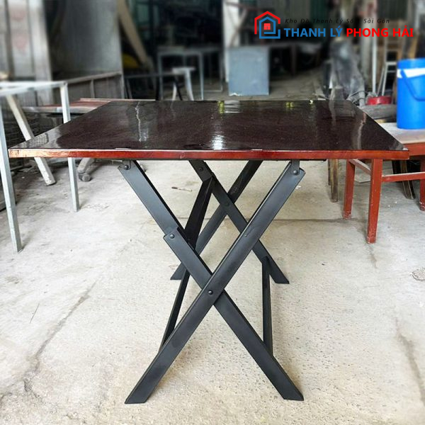 Bàn Mặt Gỗ Chân Sắt 80cm Cũ