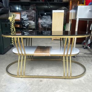 Bàn Sofa 2 Tầng Mặt Kính Đen Và Xanh Ngọc Mới 99%