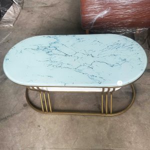 Bàn Sofa 2 Tầng Mặt Kính Đen Và Xanh Ngọc Mới 99%