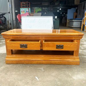 Bàn Sofa Gỗ Tự Nhiên 1m1 Kèm 4 Ngăn Kéo Cũ