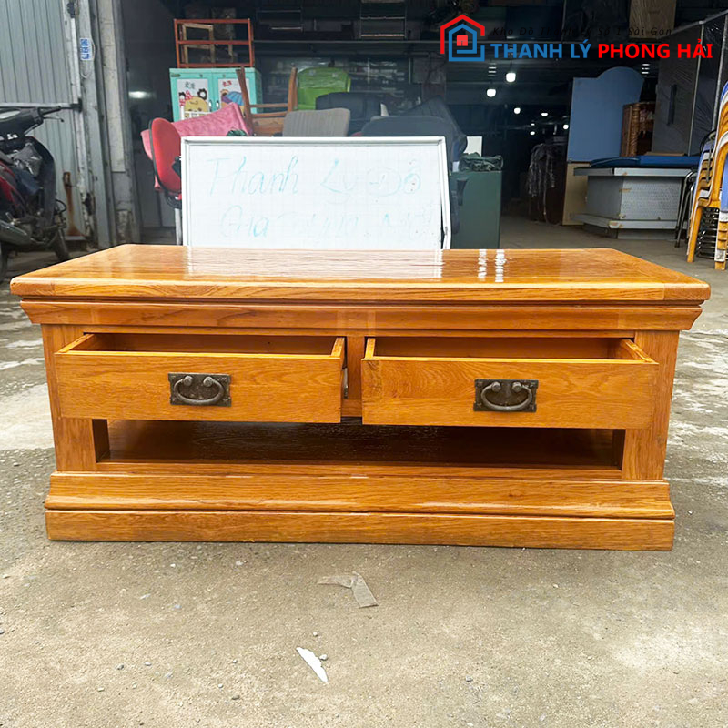 ban-sofa-go-tu-nhien-1m1-kem-4-ngan-keo-cu-1 Bàn Sofa Gỗ Tự Nhiên 1m1 Kèm 4 Ngăn Kéo Cũ