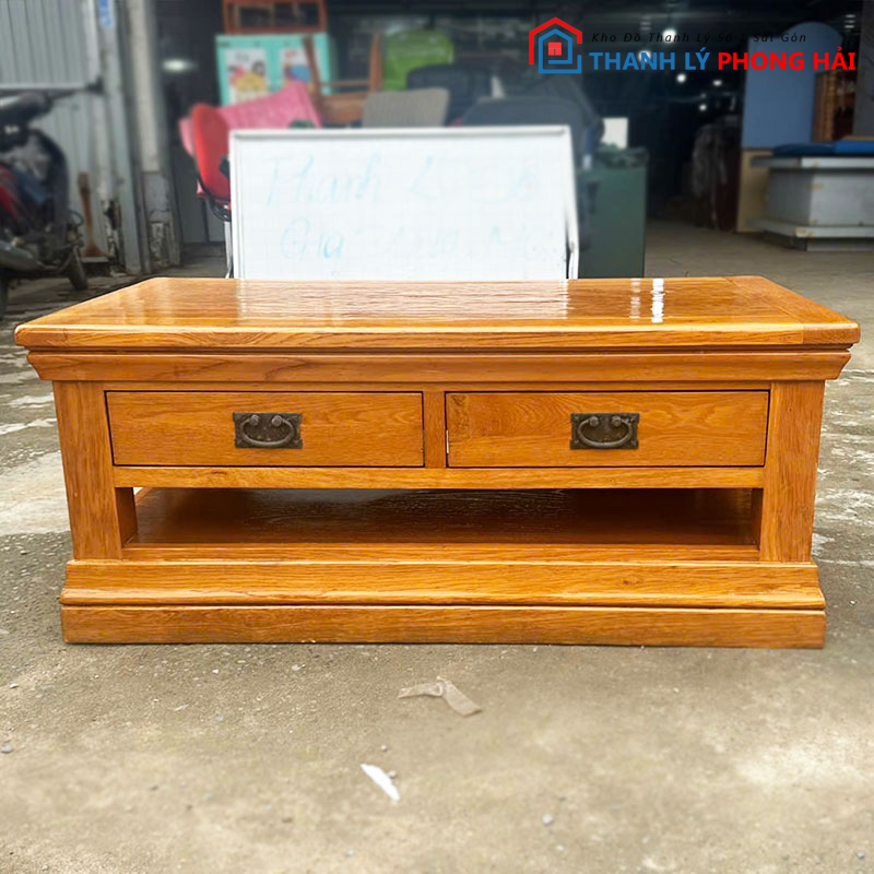 ban-sofa-go-tu-nhien-1m1-kem-4-ngan-keo-cu-3 Bàn Sofa Gỗ Tự Nhiên 1m1 Kèm 4 Ngăn Kéo Cũ