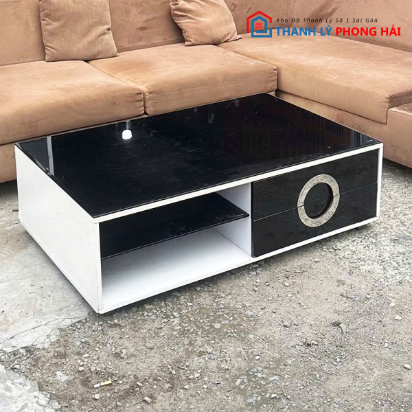 Bàn Sofa Mặt Đen Có Hộc Kéo Cũ