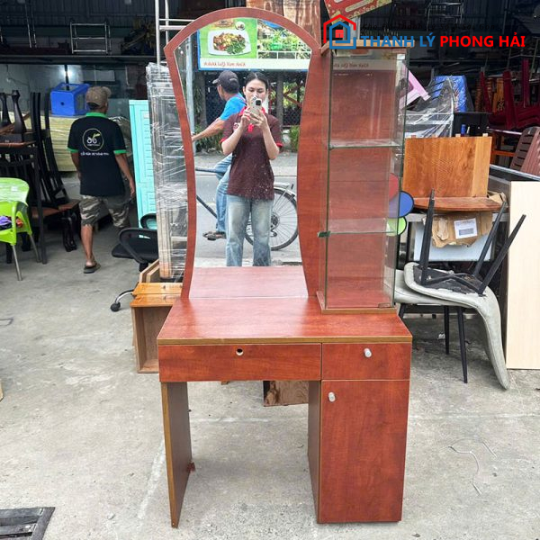 Bàn Trang Điểm Gỗ 77cm Có Gương Cũ