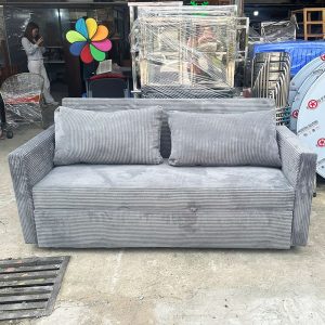 Băng Sofa Bed 1m6 Nhung Tăm Xám Mới 99%