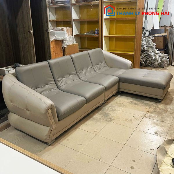 Băng Sofa Góc L 2m85 Bọc Da Cao Cấp Cũ