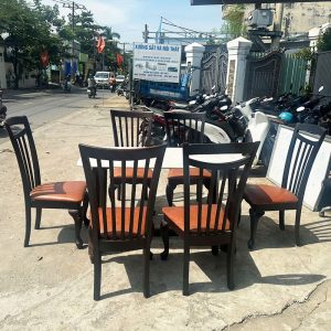 Bộ Bàn Ăn 1m4 Kèm 6 Ghế Cổ Điển Cũ