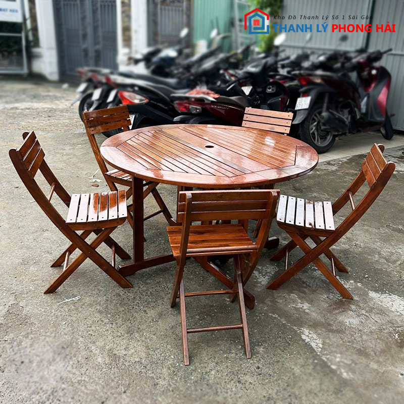 bo-ban-an-gap-gon-1m2-go-tu-nhien-cu-3 Bộ Bàn Ăn Gấp Gọn 1m2 Gỗ Tự Nhiên Cũ