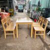 Bộ Bàn Ăn Gỗ Tự Nhiên 1m2 Kèm 6 Ghế