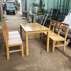 Bộ Bàn Ăn Gỗ Tự Nhiên 1m2 Kèm 6 Ghế