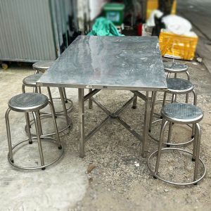 Bộ Bàn Ghế Ăn Inox 1m32 Cũ