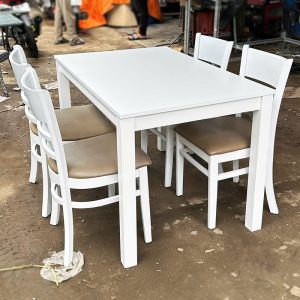 Bộ Bàn Ghế Cabin 1m15 Cũ Màu Trắng