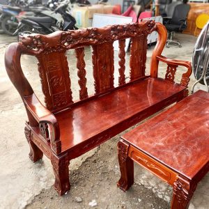 Bộ Salon 1m8 Gỗ Tự Nhiên Cũ Tay 10