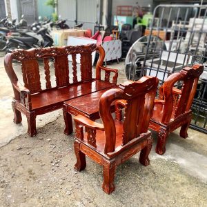 Bộ Salon 1m8 Gỗ Tự Nhiên Cũ Tay 10
