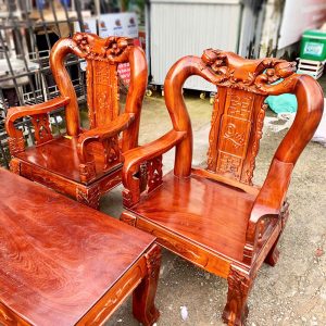 Bộ Salon 1m8 Gỗ Tự Nhiên Cũ Tay 10