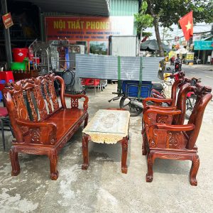 Bộ Salon Gỗ Tay 8 1m7 Cũ Sang Trọng