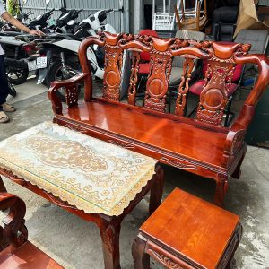 Bộ Salon Gỗ Tay 8 1m7 Cũ Sang Trọng
