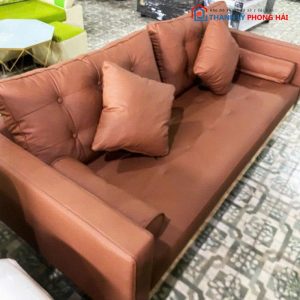 Bộ Sofa Bọc Da Kèm 2 Đôn Vuông Mới (Nhiều Màu)