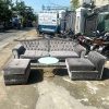 Bộ Sofa Nhung Xám 2m4 Sang Trọng Cũ